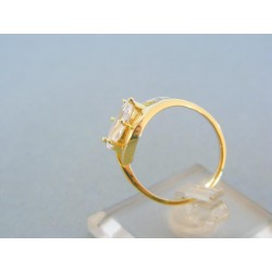 Elegantný dámsky prsteň žlté biele zlato zirkóny VP54309V