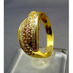 Zlatý dámsky prsteň s kamienkami žlté zlato VP55437Z