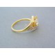 Elegantný dámsky prsteň žlté biele zlato zirkóny VP54309V
