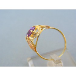 Elegantný zlatý prsteň žlté červené zlato kameň VP58437V
