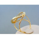 Veľký elegantný zlatý dámsky prsteň žlté biele zlato VP61457V
