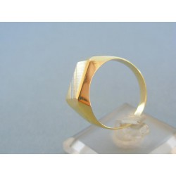 Zlatý prsteň žlté biele zlato dva pásiky VP64318V