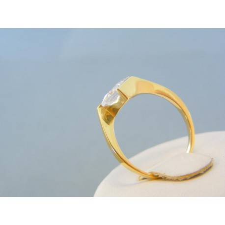 Jemný zlatý dámsky prsteň žlté zlato zirkón VP53250Z