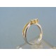 Elegantný zlatý dámsky prsteň žlté biele zlato zirkón VP56396V