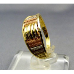 Zlatý prsteň trojfarebné zlato VP52350V