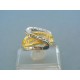 Moderný vzorovaný prsteň žlté biele zlato VP53352V