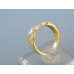 Zlatý prsteň žlté zlato zirkóny DP52351Z