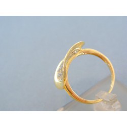 Krásny dámsky prsteň žlté biele zlato VP57348V