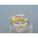 Očarujúci zlatý prsteň žlté biele zlato kamienky VP54343V