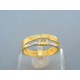 Vzorovaný prsteň žlté biele zlato kamienok VP57291V