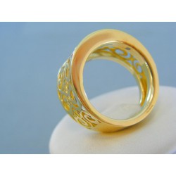 Široký vzorovaný zlatý prsteň žlté zlato VP57361Z