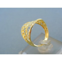 Elegantný dámsky prsteň žlté zlato so vzorom VP55210Z
