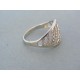 Vzorovaný dámsky prsteň biele zlato kamienky VP56312B