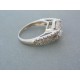 Elegantný dámsky prsteň biele zlato zirkón VP54521Z
