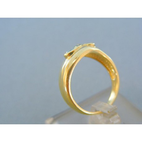 Okuzľujúci zlatý prsteň žlté zlato kamienky VP56416Z