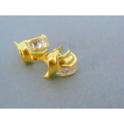 Vzorované zlaté náušnice žlté zlato zirkóny VA286Z