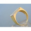 Zlatý pánsky prsteň žlté biele zlato VP64520V