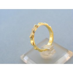 Zlatý prsteň ruženec dvojfarebné zlato diamant s certifikatom VP53361V