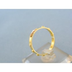 Zlatý prsteň ruženec žlté červené zlato zirkóny VP58186V
