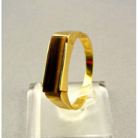 Zlatý pánsky prsteň s kameňom tigrie oko