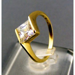 Zlatý dámsky prsteň s priehľadným kamienkom žlté zlato VP53255Z
