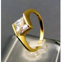 Zlatý dámsky prsteň s priehľadným kamienkom žlté zlato VP53255Z