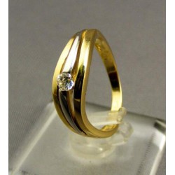 Zlatý dámsky prsteň zlato žlté biele VP53300V