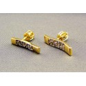 Zlaté náušnice s kamienkami obdĺžnik VA201