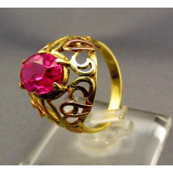 Zlatý dámsky prsteň s ružovým kameňom žlté zlato VP54485Z