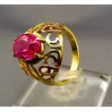 Zlatý dámsky prsteň s ružovým kameňom žlté zlato VP54485Z