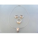 Elegantá strieborná súprava náhrdelník náušnice prsteň DSS2420