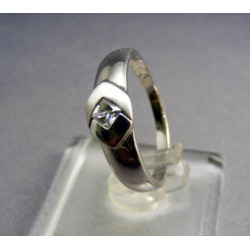Zlatý prsteň biele zlato zirkón v tvare kosoštvorca VP56260B
