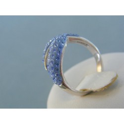 Strieborný prsteň modré krištáliky DPS53349