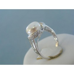 Strieborný prsteň dámsky elegatná perla DPS52347