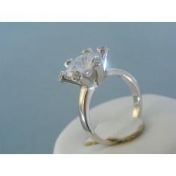 Krásny strieborný prsteň zirkón v korunke DPS55567prs