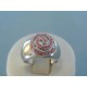 Dámsky strieborný prsteň ružové zirkóny DPS54553prs