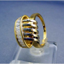 Zlatý dámsky prsteň extravagantný žlté zlato s kamienkami VP58551Z