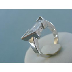 Strieborný prsteň moderný tvar zirkón DPS54721