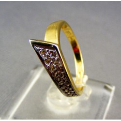 Zlatý dámsky prsteň v tvare špica viacfarebné zlato VP55281V