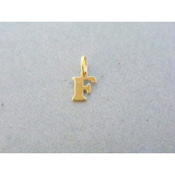 Zlatý prívesok male písmeno F žlté zlato DI018Zsor