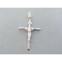 Zlatý prívesok krížik biele zlato ukrižovaný Ježiš VIK118Baw
