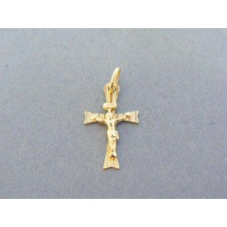 Zlatý prívesok krížik ukrižovaný Ježiš žlté zlato VIK062Zst