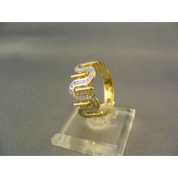Zlatý dámsky prsteň s vlnkami žlté zlato VP58364Z