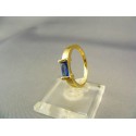 Zlatý dámsky prsteň so syntetickým akvamarinom žlté zlato VP51265Z