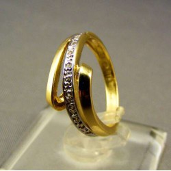Zlatý prsteň s prepletenou vlnou viacfarebné zlato VP49267V