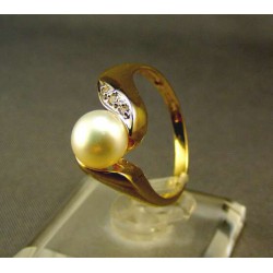 Zlatý prsteň s perlou kultivovanou žlté zlato DP58379Z