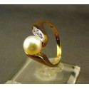 Zlatý prsteň s perlou kultivovanou žlté zlato DP58379Z