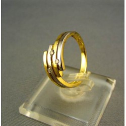 Zlatý prsteň dámsky dvojfarebné zlato VP51231V  585/1000 2,31g
