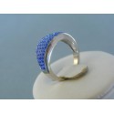 Strieborný prsteň modré krištáliky VPS51373