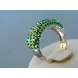 Strieborný prsteň zelené krištáliky swarovského VPS56622